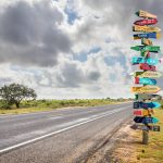 Different world directions signpost