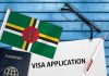 Visa application and flag of dominica