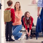 family preparing for school