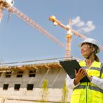 Female engineer on construction sites