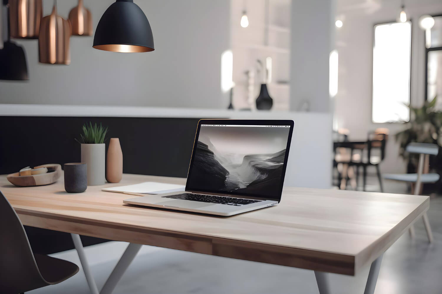 laptop on table