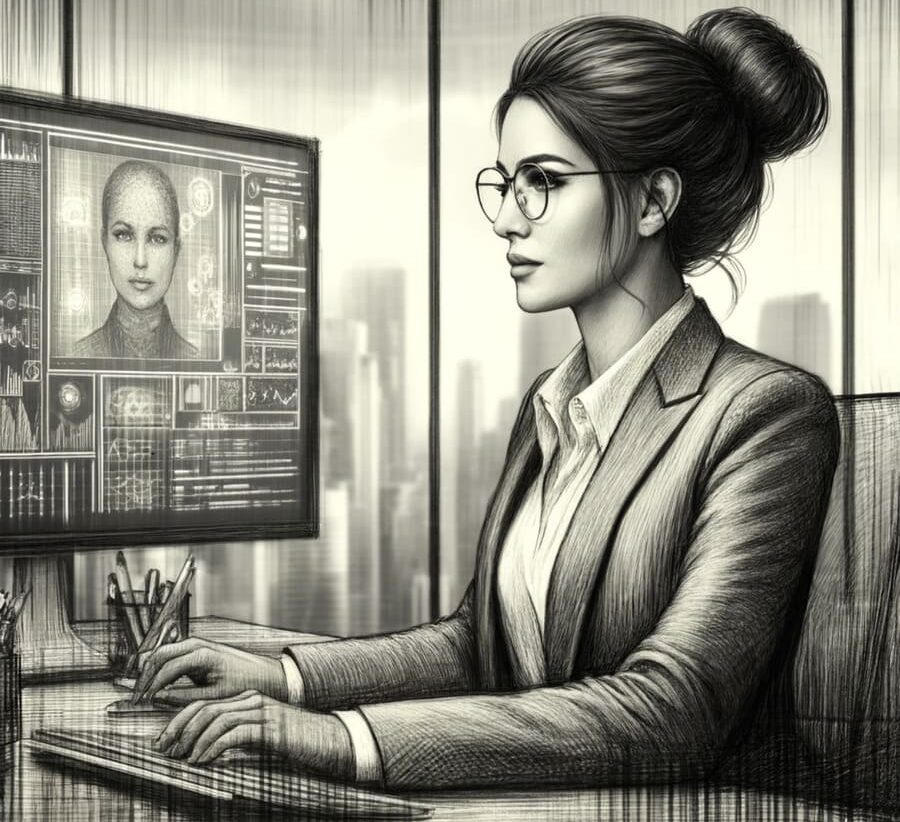 Woman using a computer (1)