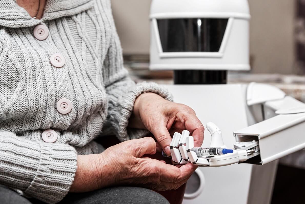 elder with syringe