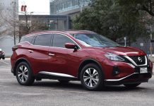 red nissan SUV