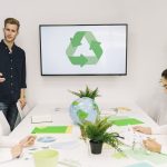 Businessman discussing recycle