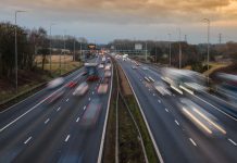 fast moving traffic during the evening rush hour