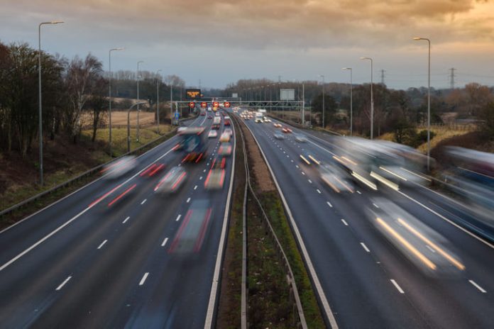 fast moving traffic during the evening rush hour