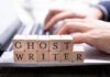 Ghostwriter Wooden Block On Computer Keyboard