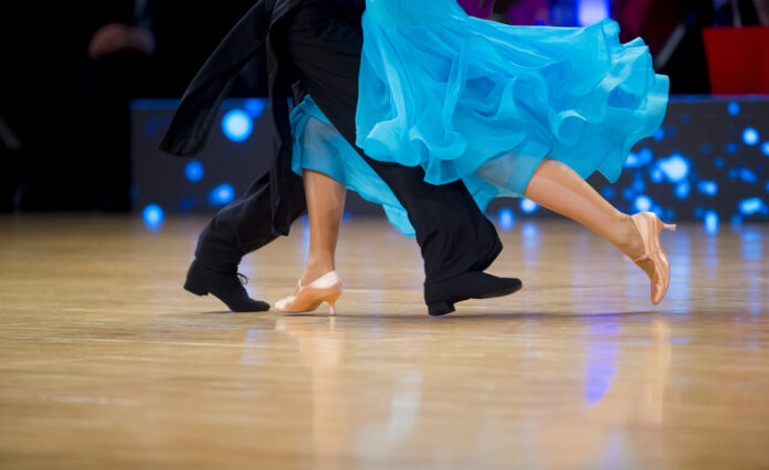 Ballroom dancers dancing on the floor