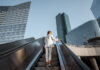 Business woman at the business center outdoors