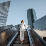 Business woman at the business center outdoors