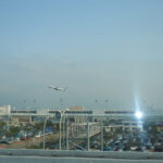 Beautiful view of a plane taking off at the airport