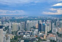 Aerial View of City Buildings in Singapore