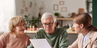 Senior couple making a will