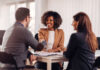 Business people shaking hands after meeting