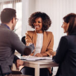 Business people shaking hands after meeting