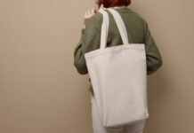 woman with tote bag