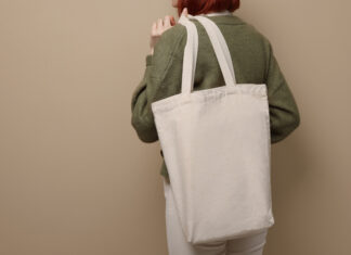 woman with tote bag