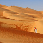 Photographing abstract patterns in the dunes of the Rub al Khali or Empty Quarter