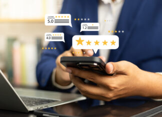 Consumer give five-Stars and feedback review for quality, Business reputation ranking from buyer