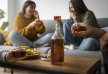 People drinking kombucha at a gathering