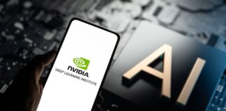 Nvidia Ai logo on phone screen