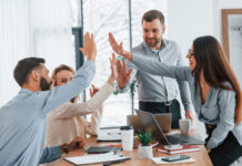 Group of business people that working on the project in the office