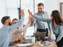 Group of business people that working on the project in the office