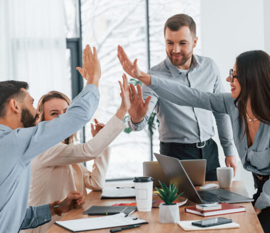 Group of business people that working on the project in the office