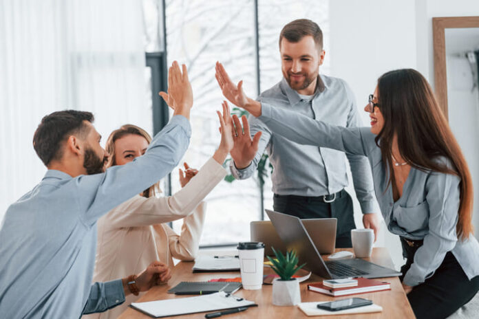 Group of business people that working on the project in the office