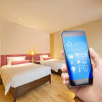 Smart phone with modern bedroom