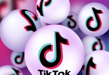 Abstract Tiktok banner with 3D balls