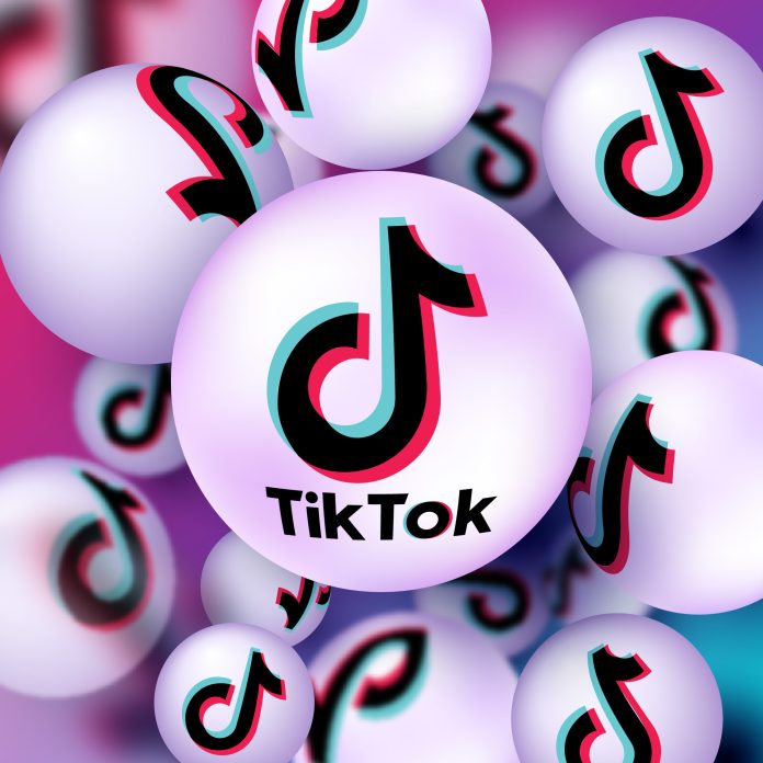 Abstract Tiktok banner with 3D balls