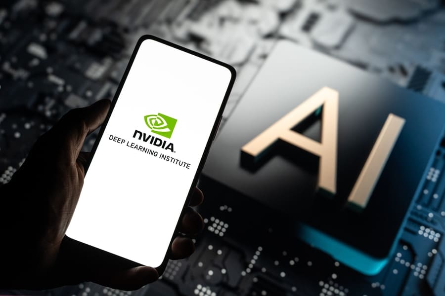 Nvidia Ai logo on phone screen