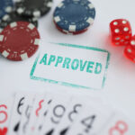 Imprint approved among cards, dice and casino chips