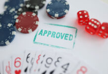 Imprint approved among cards, dice and casino chips