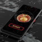 Online Casino American Roulette Wheel on Smartphone Screen