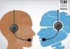 AI Chatbot And Human Customer service as a traditional and Robot or Robotic Automation Replacing Humans as employees being replaced by Artificial intelligence.