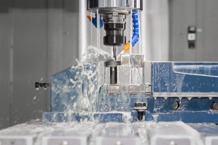 High precision CNC machining center working
