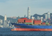 Cargo ship in Hong Kong for tariff and economy