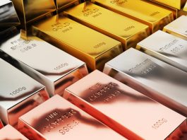 Gold bars,silver,copper,platinum,1000 grams pure metal,business investment and wealth