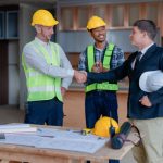 Engineers shaking hands after hiring