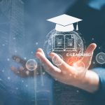 Technology course, teaching, Online MBA, business training concept.