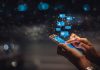 Young woman using smart phone, social media marketing , networking