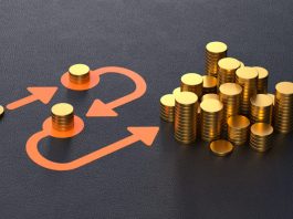 Arrows Representing a Financial Growth Chart for Return on Investment