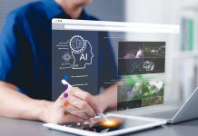 Person using digital pen and tablet to AI software to generate AI art, images, screen visual, AI Prompt, Image generated by artificial intelligence.