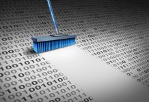 Deleting data technology. Concept of data hygiene